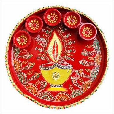 Red Diwali Puja Thali