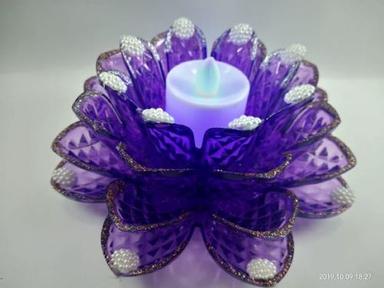 Purple Lotus Design Led Candle