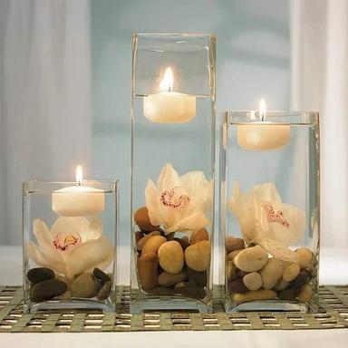 Decorative Candles With Glass Covering For Home Decoration