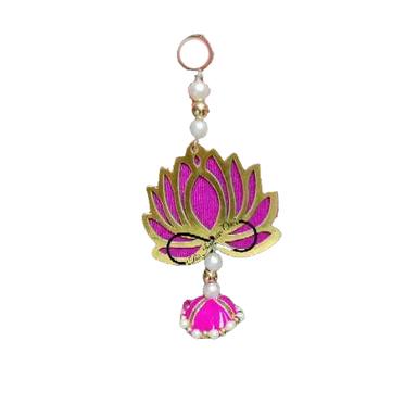 Handmade Pink MDF Lotus Hangings for Diwali Decoration Purpose